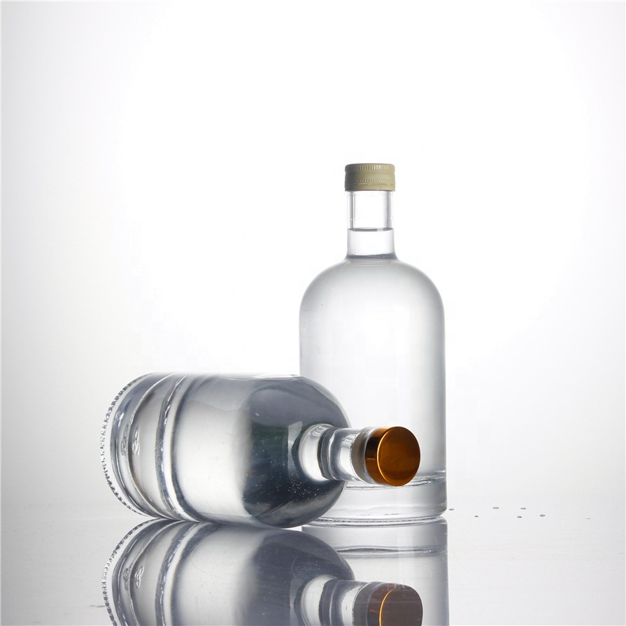 Customized logo70 cl 700 ml 500ml 750 ml 700g high weight vodka whiskey brandy gin rum olso classic liquor spirits glass bottles