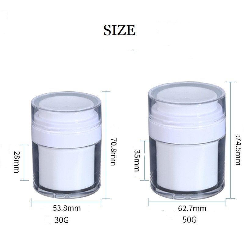 Customized packaging white Acrylic Pressed Vacuum Emulsion jars airless jar Cream jars airless bottle with good price