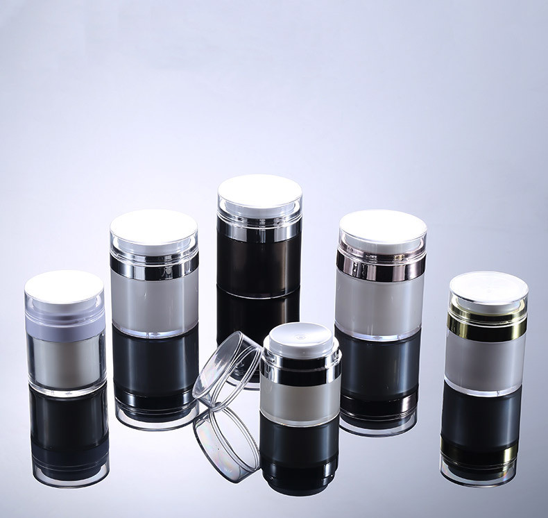 Customized packaging white Acrylic Pressed Vacuum Emulsion jars airless jar Cream jars airless bottle with good price