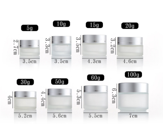 Customized personal care 7g 10g 20g 30g 50g Luxury glass cosmetic cream jar for eye hair and face