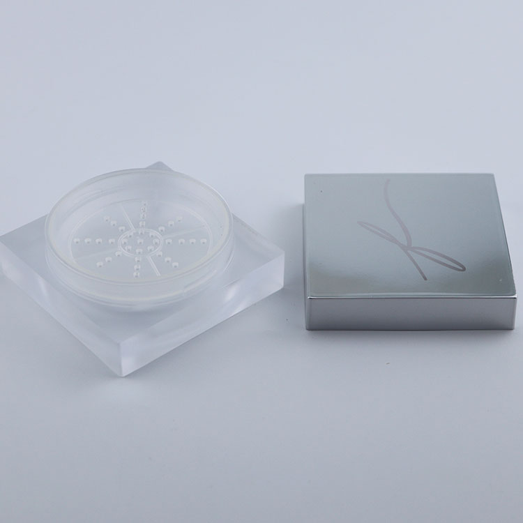 Customized plastic rotating sifter loose powder jar with colorful cap