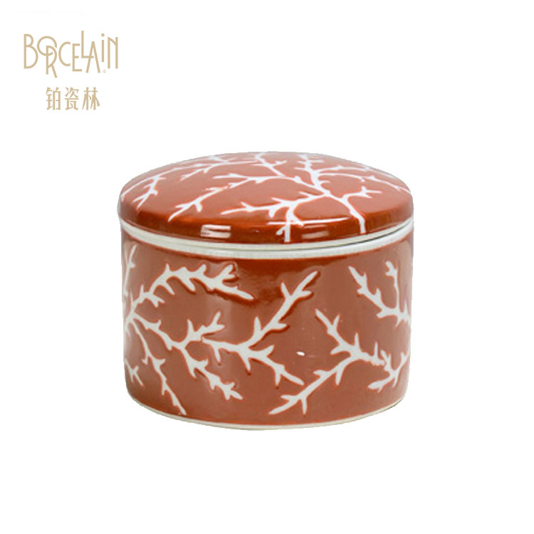 Customized porcelain ceramic storage jar