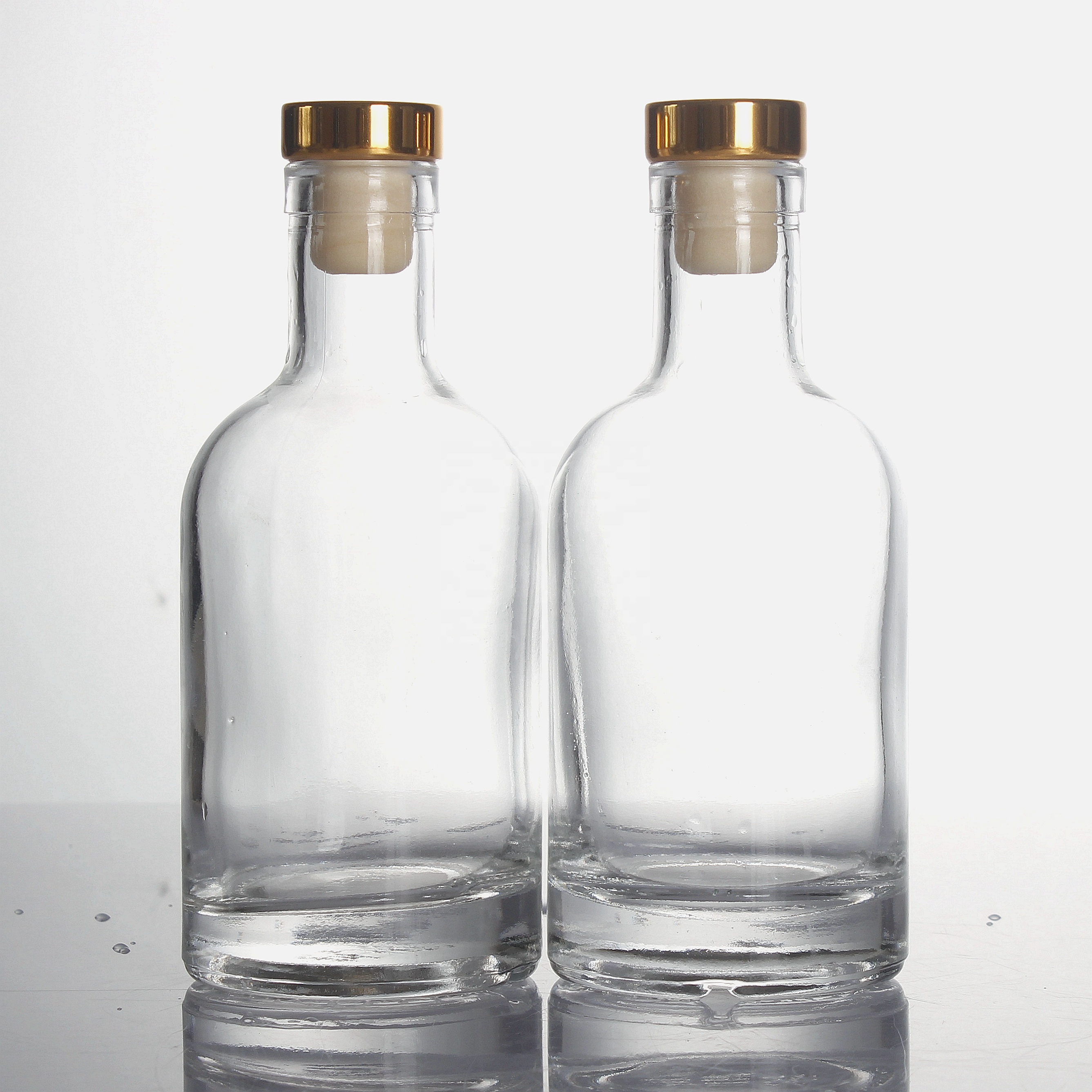 Customized silk screen decal printing logo extra flint transparent oslo spirits liquor gin 750ml vodka glass bottle