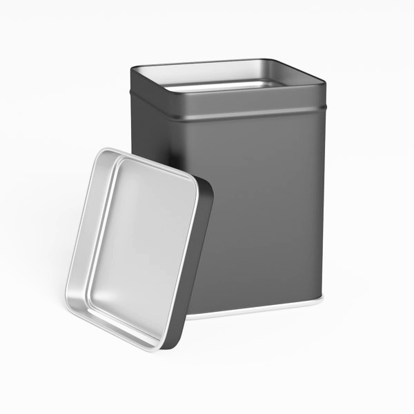Customized size 300g empty gold black food grade metal tin cans Air-Tight Lid tea coffee container square cream aluminum jars