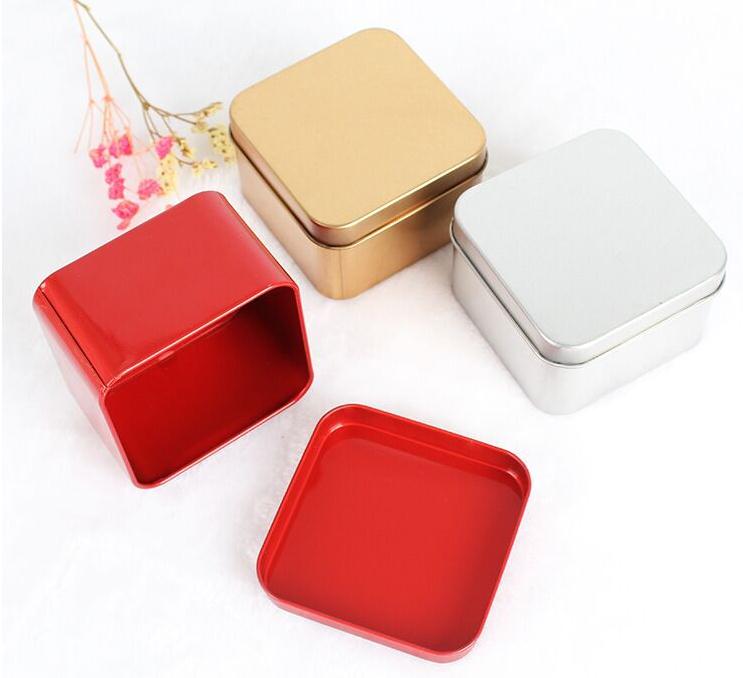 Customized size 300g empty gold black food grade metal tin cans Air-Tight Lid tea coffee container square cream aluminum jars