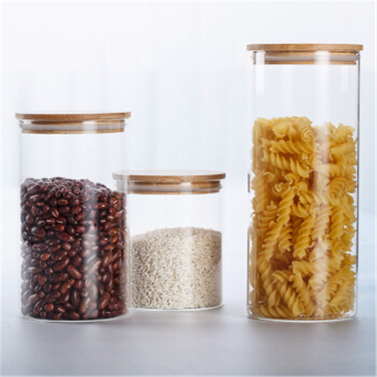 Customized size 30ml 50ml 250ml 500ml 1l big glass jar with bamboo lid