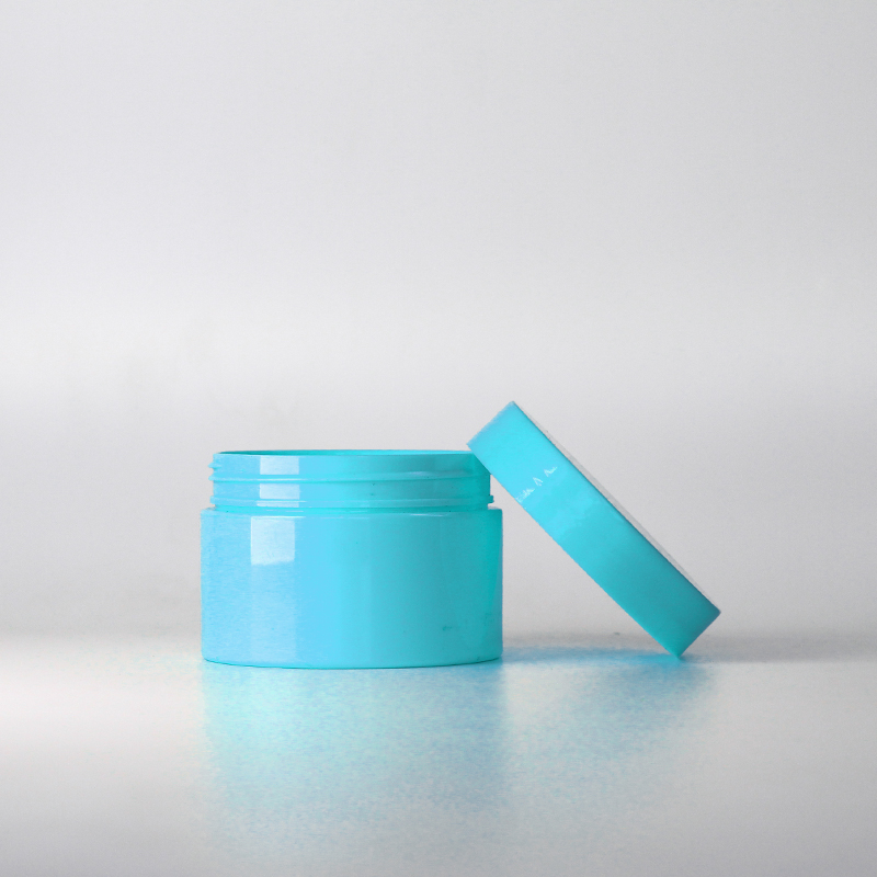 Customized size beautiful empty blue cream jar 50g jars for bath salt shea butter jar