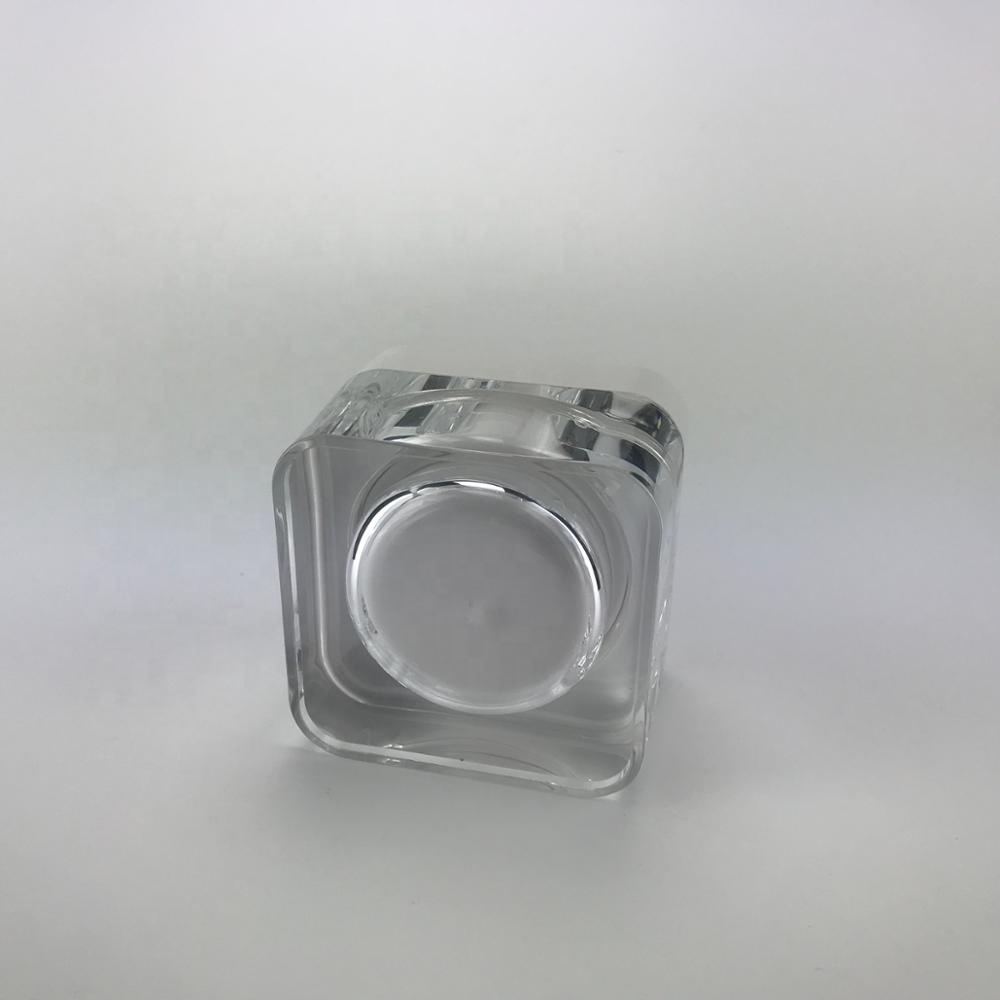 Customized size color and logo 50g empty cream square acrylic cosmetic jars