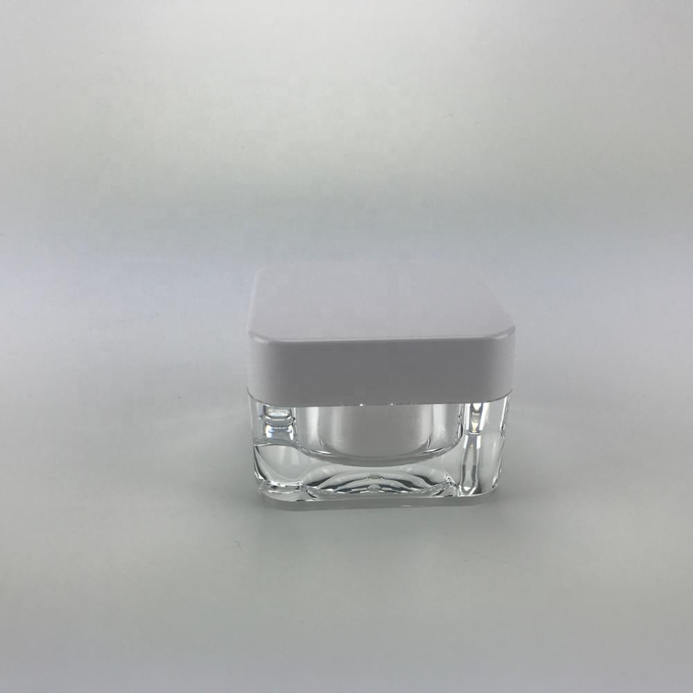 Customized size color and logo 50g empty cream square acrylic cosmetic jars