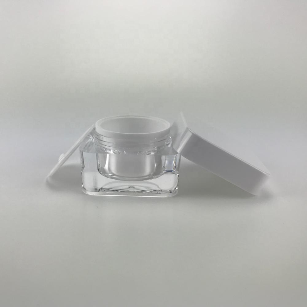 Customized size color and logo 50g empty cream square acrylic cosmetic jars