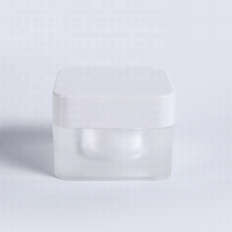 Customized size screw cap white plastic cosmetic jars acrylic cream