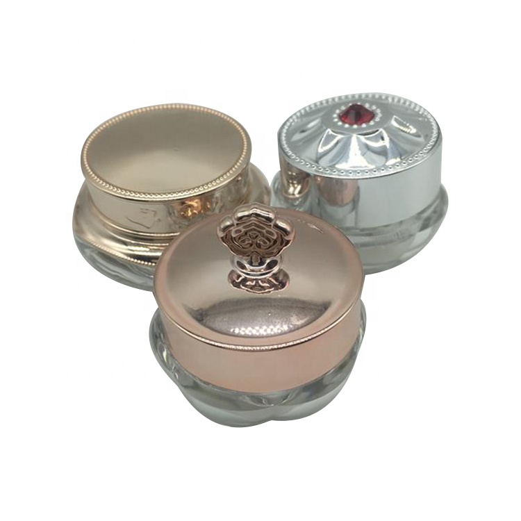 Customized skin care shiny round shape empty nail acrylic jar cream