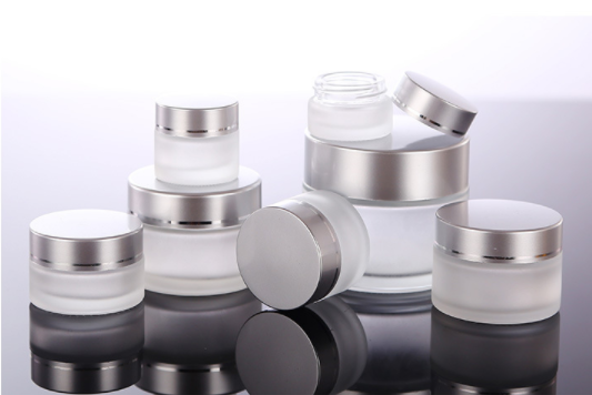 Customized skincare packaging 7g 10g 20g 30g 50g 100g frosted glass cosmetic cream jar