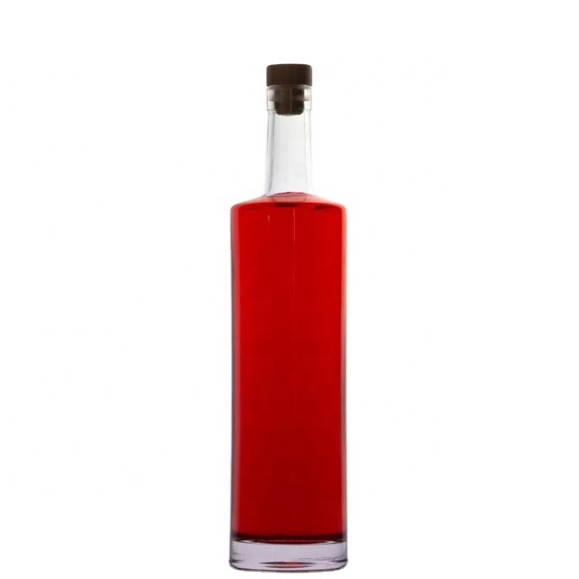 Customized super flint embossed 500ml 750ml 1L Empty bottle vodka
