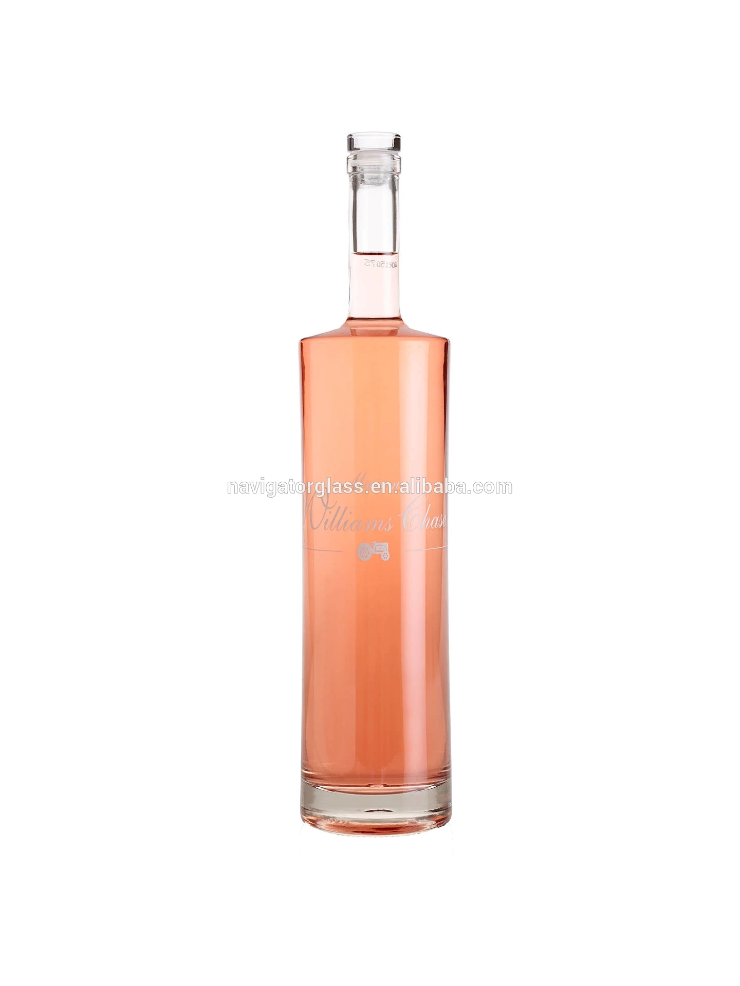 Customized super flint embossed 500ml 750ml 1L Empty bottle vodka