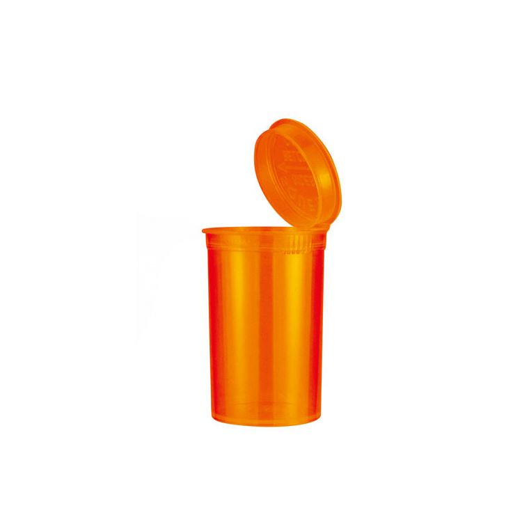 Customized tall opaque black orange pill hemp weed 19 60 dram plastic childproof pop top up open containers