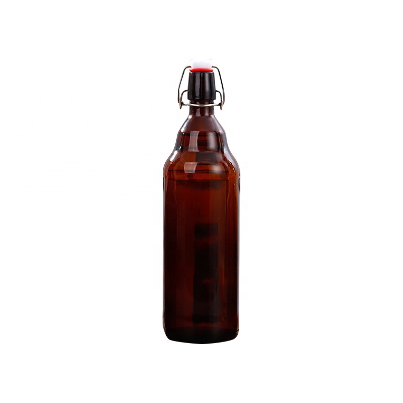 Customized wholesale clip lid lock clip preservation jar glass juice bottle sealed juice bottle with lid