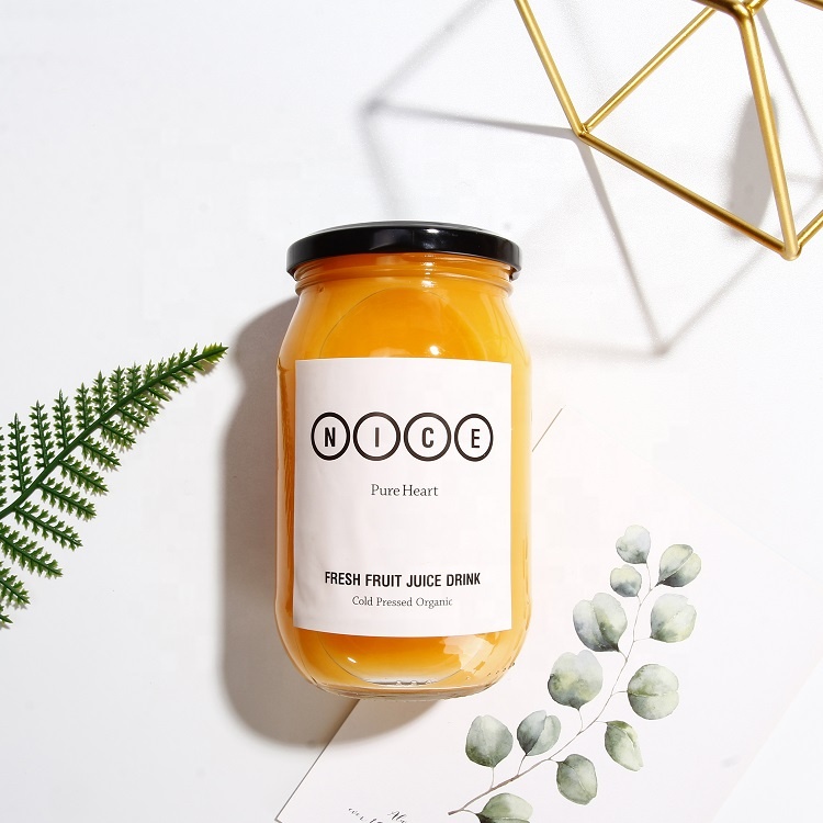 Customized wide mouth 16oz food canning mason jars for home storage with metal lug lid