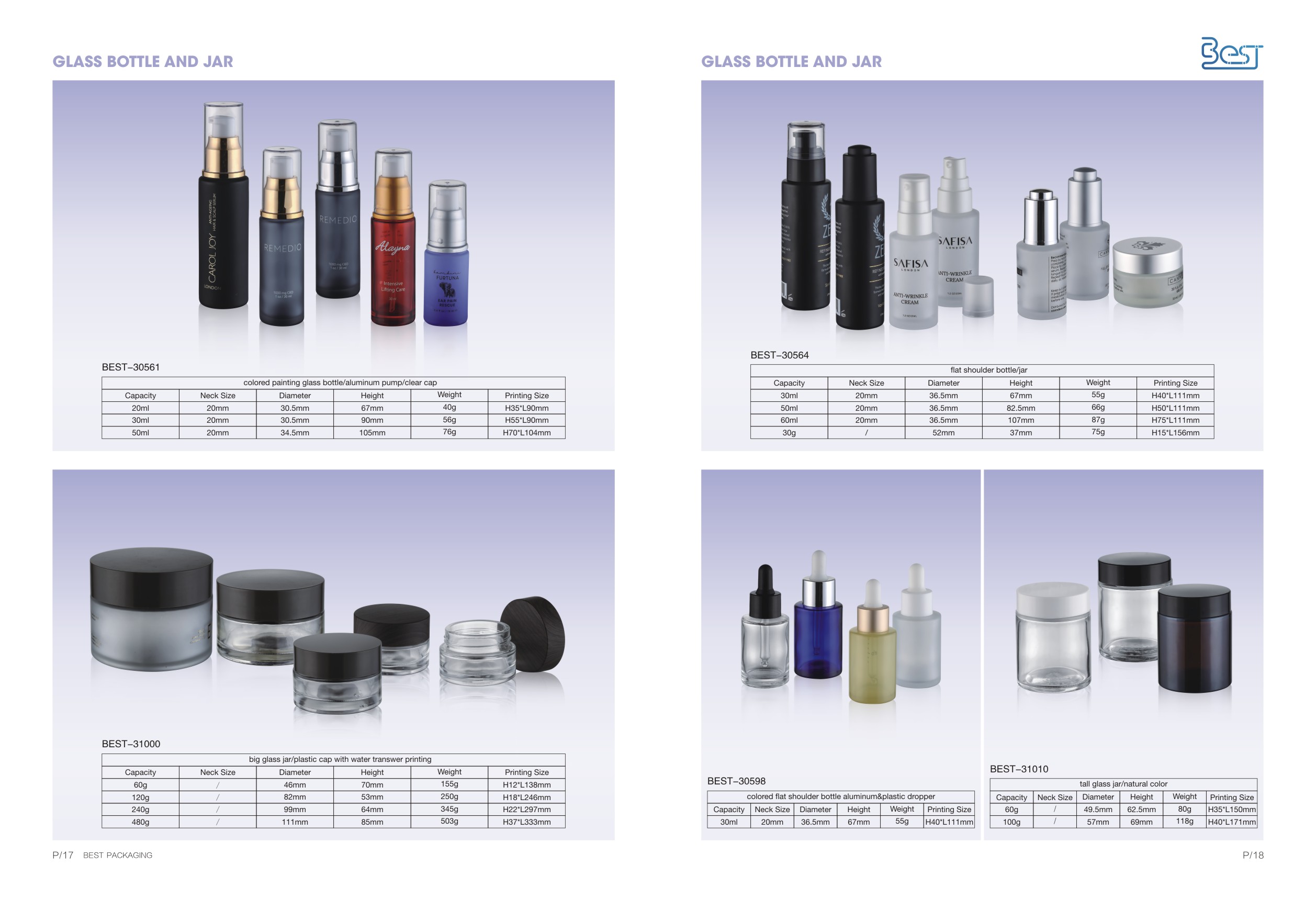 Customizing Labels Empty Refillable 2 Oz 4 Oz Flat glass Cosmetic Jars