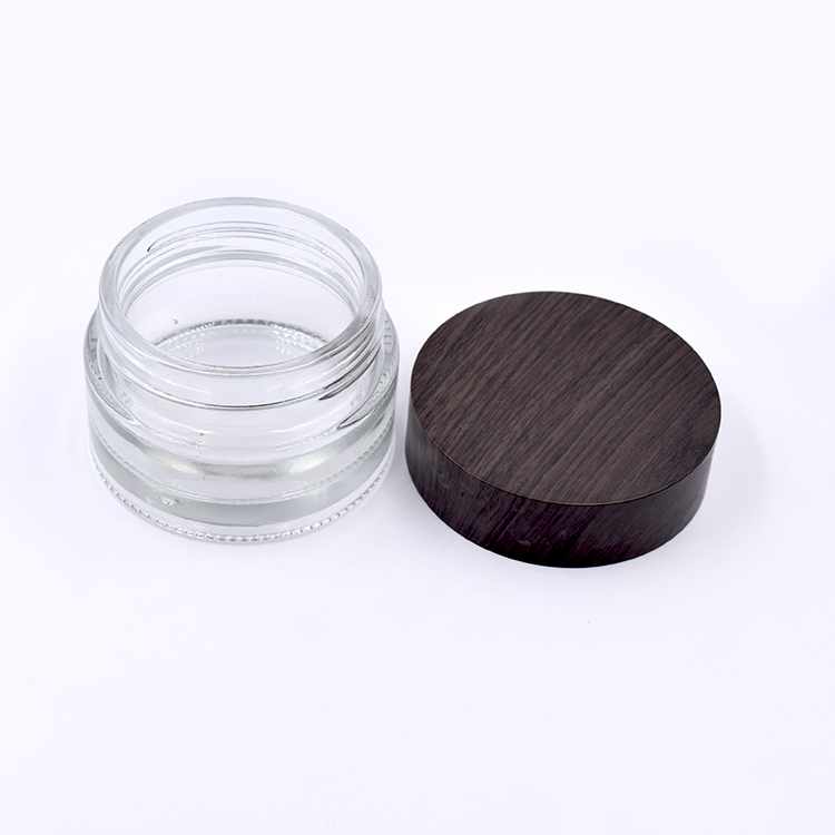 Customizing Labels Empty Refillable 2 Oz 4 Oz Flat glass Cosmetic Jars