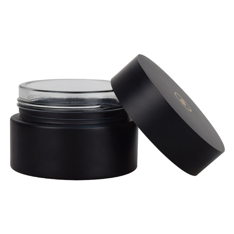 Customizing Labels Empty Refillable 2 Oz 4 Oz Flat glass Cosmetic Jars