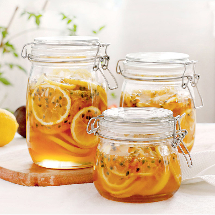 Customs 200ml Glass Jar  Air Tight Glass Jars With Stainless Steel Clasp