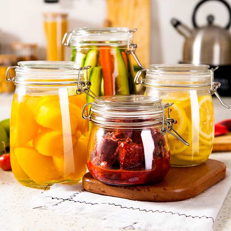 Customs 200ml Glass Jar Air Tight Glass Jars With Stainless Steel Clasp