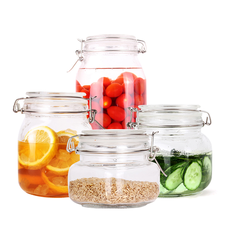Customs 200ml Glass Jar Air Tight Glass Jars With Stainless Steel Clasp