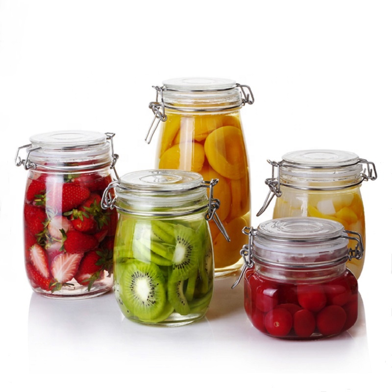 Customs 200ml Glass Jar Air Tight Glass Jars With Stainless Steel Clasp