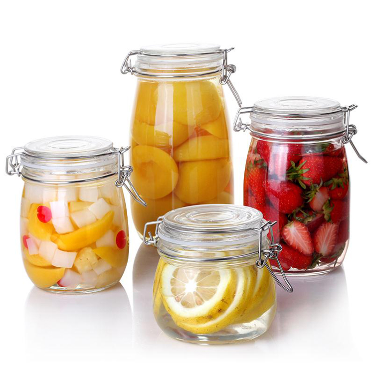 Customs 200ml Glass Jar Air Tight Glass Jars With Stainless Steel Clasp