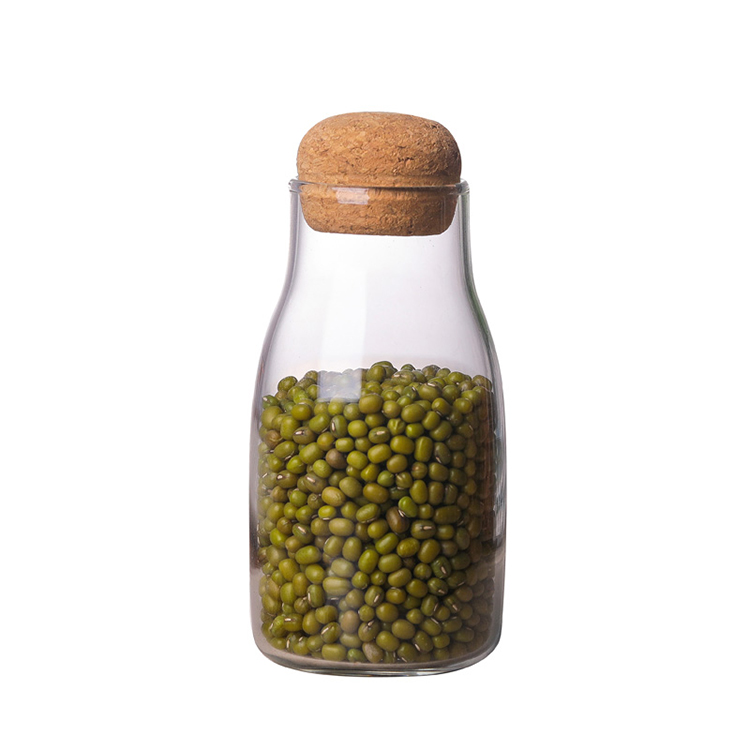 Customzied glass jars for storage food storage jars with wood lid cork
