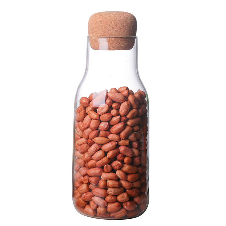 Customzied glass jars for storage food storage jars with wood lid cork