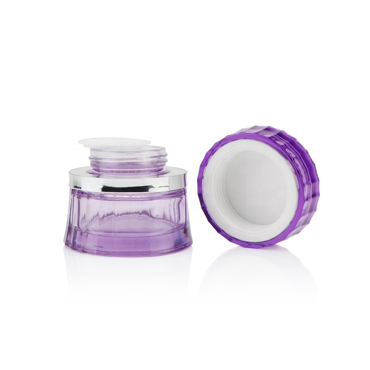 Cute 50g 1 OZ empty lotion gel containers round airtight clear glass jars and bottles for skin care