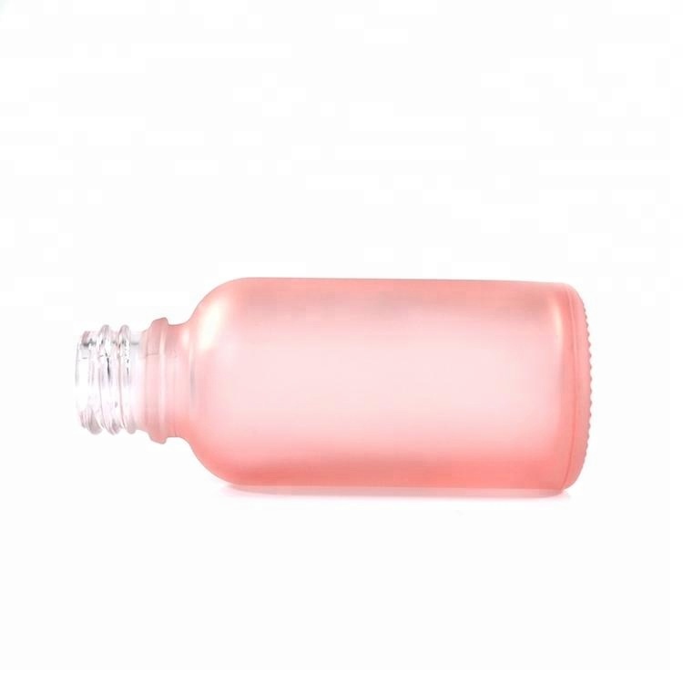 Cute cosmetic serum package 30ml frosted light baby pink glass dropper bottles