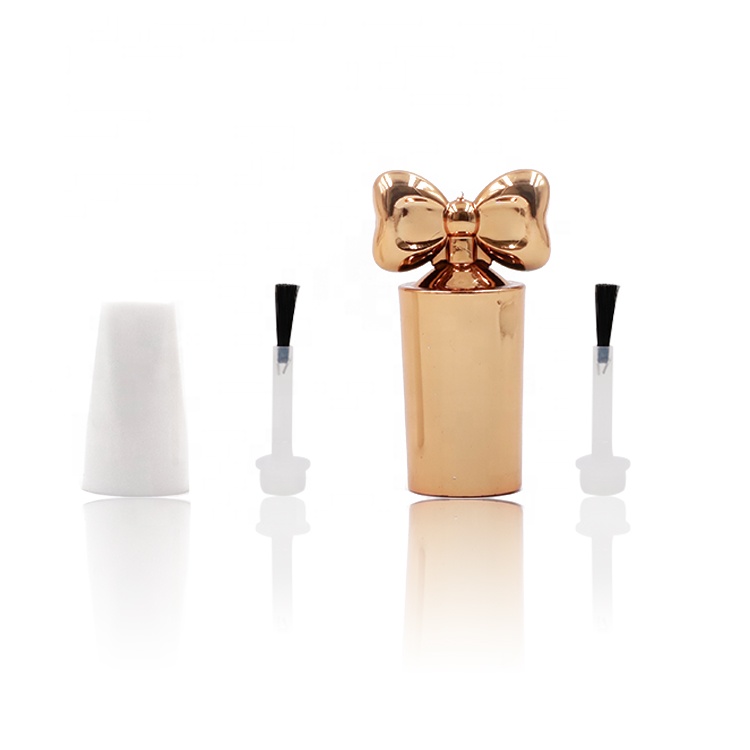 Cute custom logo 16ml gold empty nail polish glass bottle