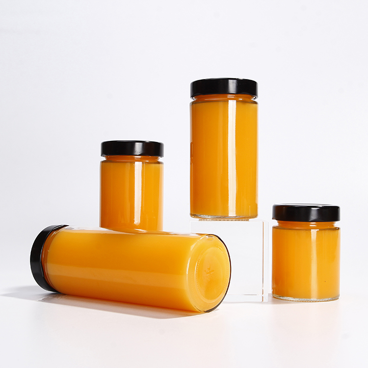 Cylinder 106ml 212ml 314ml Honey Jar Glass Caviar And Jam Jar For Honey Jam Jelly Storage