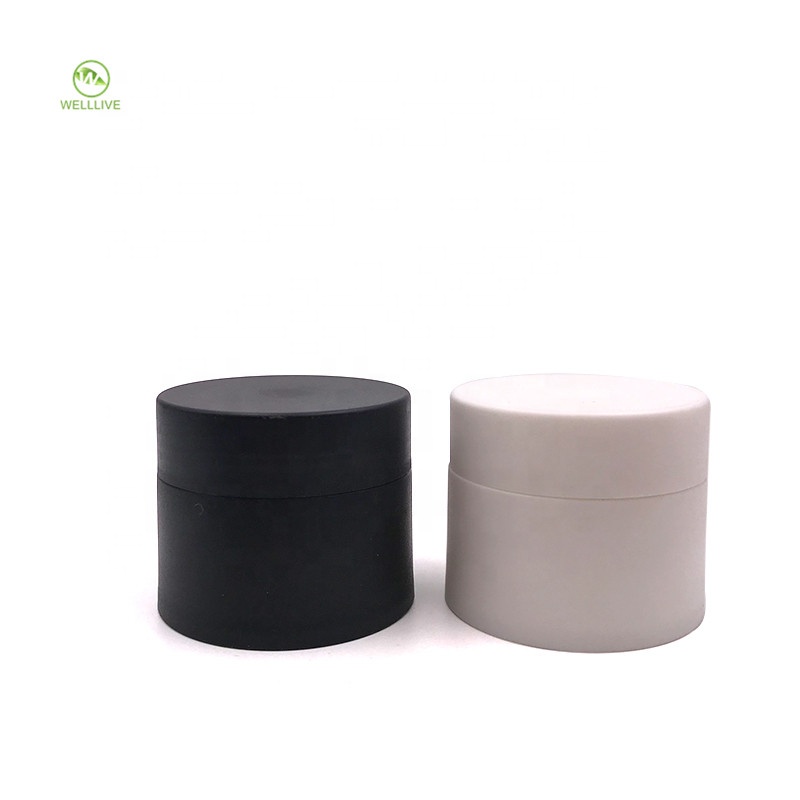 Cylinder 3g 5g 10g 15g 30g 50g 80g matte black frosted pp plastic jar for eye facial cream