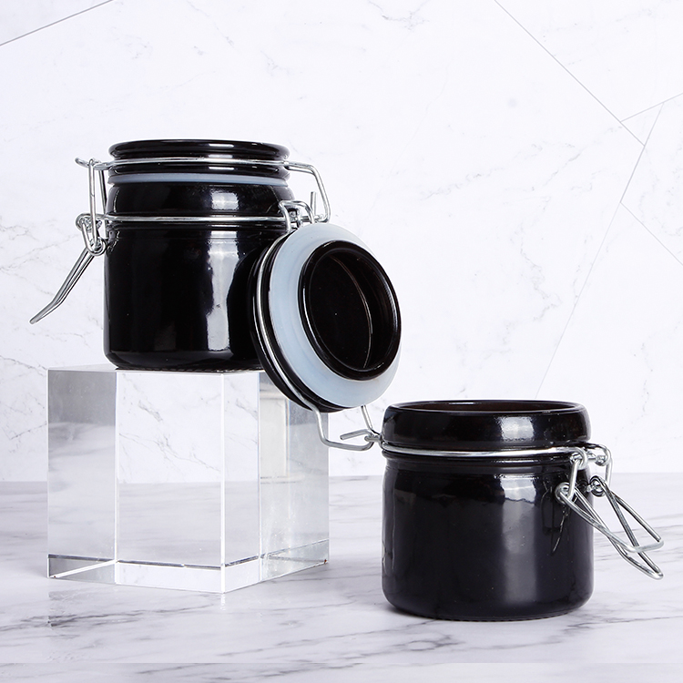 Cylinder Round Airtight Food Storage Glass Jars With Clip Top Glass Lids