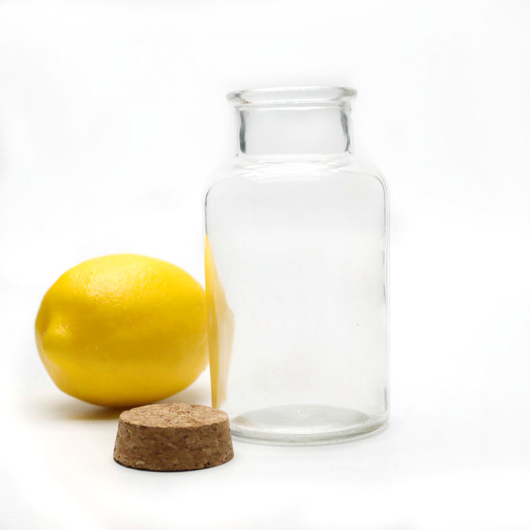 Cylinder Round Glass Jar 150 ml for Spice with Cork Lid