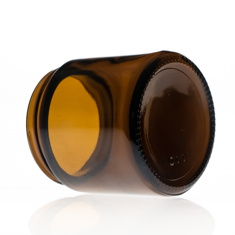 Cylinder Round Straight Wide Mouth 100ml amber glass jar Cosmetic Skin Cream jar with lid