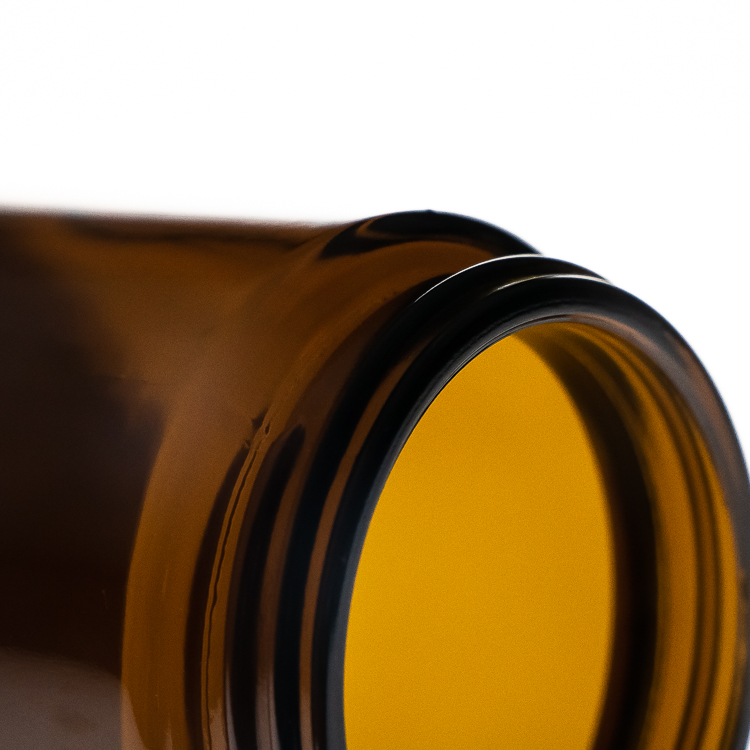 Cylinder Round Straight Wide Mouth 100ml amber glass jar Cosmetic Skin Cream jar with lid