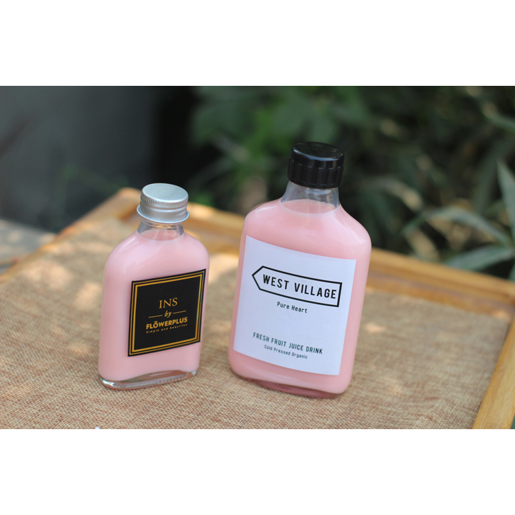 Cylinder Screw Cap 187 Ml Juice Beverage 200Ml Plastic Bottle For Juice With Cork Lid