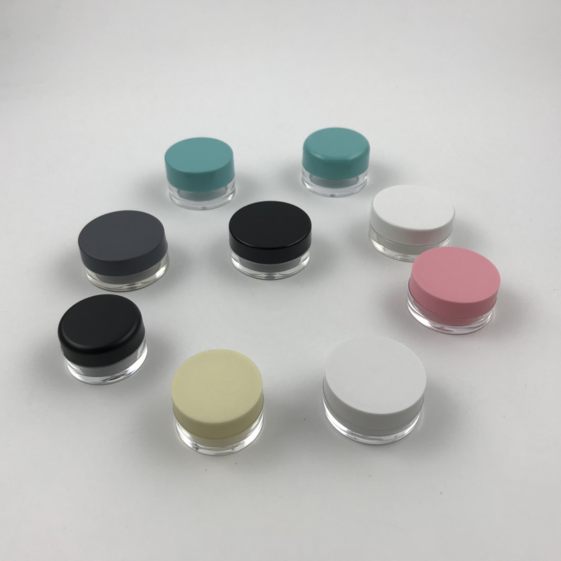 Cylinder empty 3g 5g 10g 20g cosmetic jar with sifter for loose powder