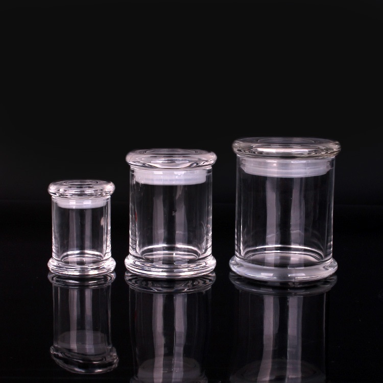 Cylinder tin can manufacturer handmade food grade glass food storage jar