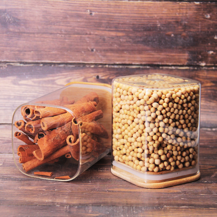 Cylindrical 1L Borosilicate Glass Jar Glass Containers With Lids For Kitchen Food