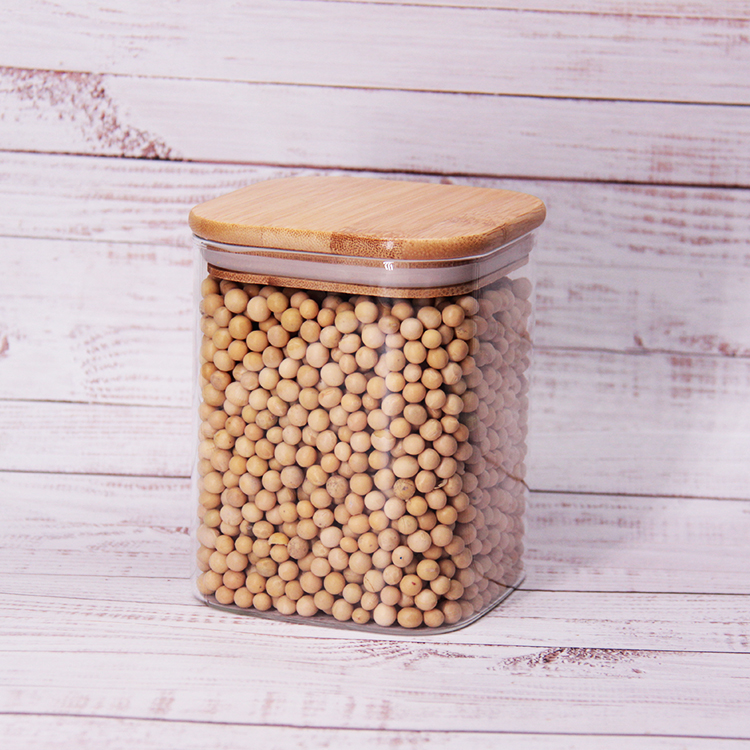 Cylindrical 1L Borosilicate Glass Jar Glass Containers With Lids For Kitchen Food