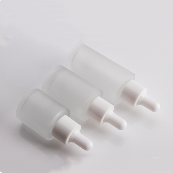 Cylindrical flat shoulder essencial oil dropper bottle 30ml matt clear in stock