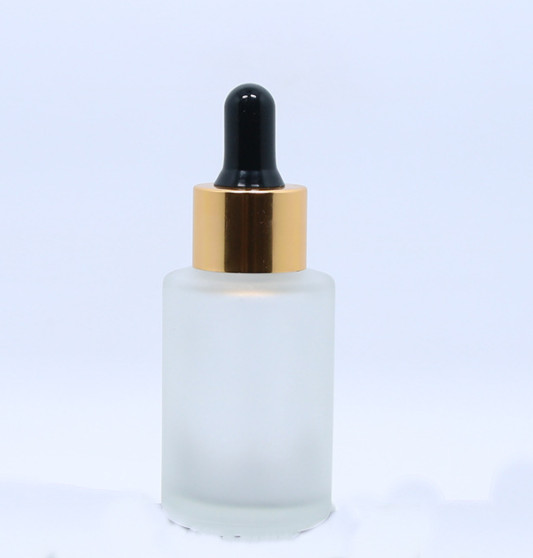Cylindrical flat shoulder essencial oil dropper bottle 30ml matt clear in stock