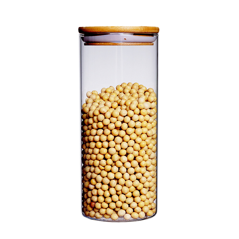 Cylindrical glass sealed tank food storage glass jar empty glass jar