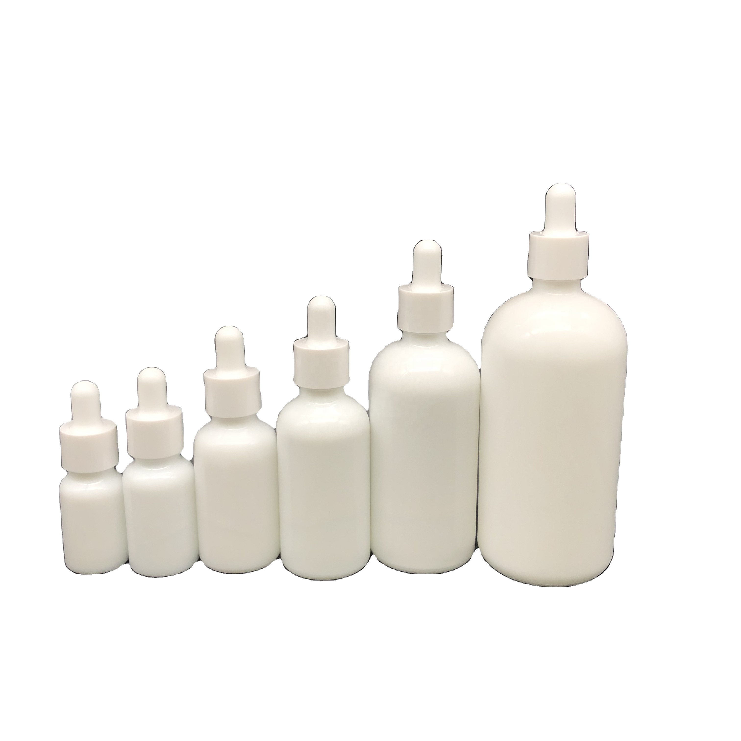 DIN18 opal white porcelain essential oil glass bottle with glass dropper